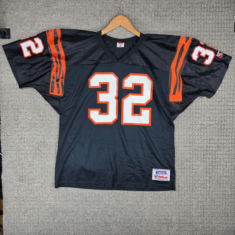 Vintage Wilson Cincinnati Bengals NFL Jersey Ki-Jana Carter 32 Black Mens XL USA